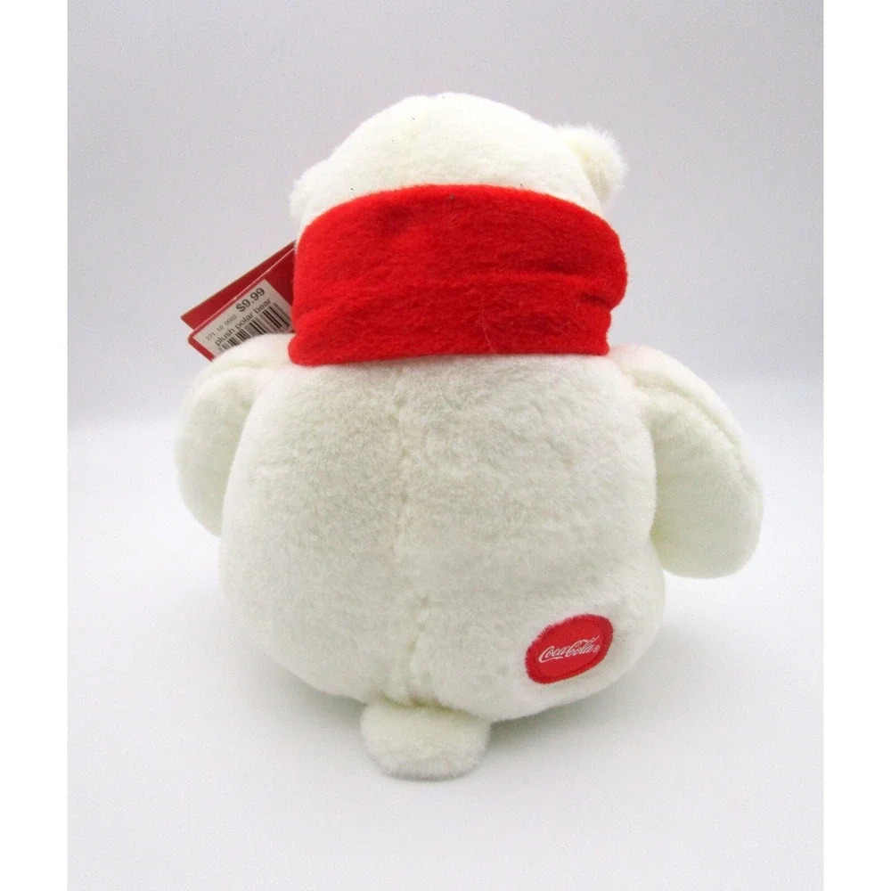 Coca Cola Polar Bear White Plush Red Scarf Embroidered 2012 8
